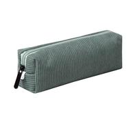 Grurun Corduroy Pencil Case Cute Aesthetic Student Pen Case Pouch Women Girls Cosmetic Bag Make Up Purse (Solid color green)