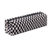 Grurun Corduroy Pencil Case Cute Aesthetic Student Pen Case Pouch Women Girls Cosmetic Bag Make Up Purse (Lattice small Black)