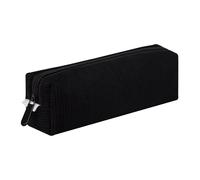 Grurun Corduroy Pencil Case Cute Aesthetic Student Pen Case Pouch Women Girls Cosmetic Bag Make Up Purse (Solid color black)