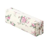 Grurun Corduroy Pencil Case Cute Aesthetic Student Pen Case Pouch Women Girls Cosmetic Bag Make Up Purse (Flower C)