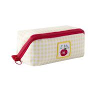 Grurun Large Capacity Pencil Case 7 Compartments Cute Cartoon Pen Pouch with Multi Pockets Aesthetic Stationery Organizer for School Students (Yellow)
