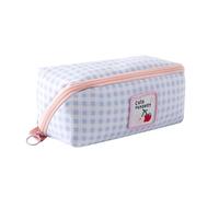 Grurun Large Capacity Pencil Case 7 Compartments Cute Cartoon Pen Pouch with Multi Pockets Aesthetic Stationery Organizer for School Students (Blue)