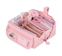 Grurun Large Pencil Pouch Big Pencil Case Big Capacity Aesthetic Pen Cosmetic Bag Pen Stationery Organizer Simple, College Office Home Travel Storage Bag (Pink)