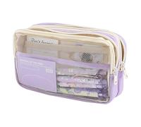 Grurun Large Pencil Pouch Big Pencil Case Big Capacity Aesthetic Pen Cosmetic Bag Pen Stationery Organizer Simple, College Office Home Travel Storage Bag (Purple)
