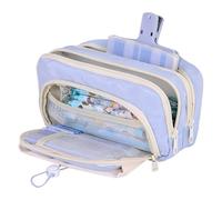 Grurun Large Pencil Pouch Big Pencil Case Big Capacity Aesthetic Pen Cosmetic Bag Pen Stationery Organizer Simple, College Office Home Travel Storage Bag (Blue)