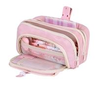 Grurun Large Pencil Pouch Big Pencil Case Big Capacity Aesthetic Pen Cosmetic Bag Pen Stationery Organizer Simple, College Office Home Travel Storage Bag (Pink)