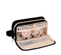 Grurun Large Pencil Pouch Big Pencil Case Big Capacity Aesthetic Pen Cosmetic Bag Pen Stationery Organizer Simple, College Office Home Travel Storage Bag (Black)