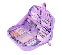 Grurun Pencil Case Pouch Box Cute Kawaii Large Capacity Aesthetic Zipper Pen Holder Organizer Bag for Kids (Purple)