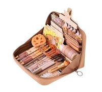 Grurun Pencil Case Pouch Box Cute Kawaii Large Capacity Aesthetic Zipper Pen Holder Organizer Bag for Kids (Brown)