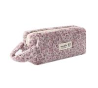 Grurun Plush Heart Pencil Case Large Capacity Pencil Pouch Soft Fluffy Pen Bag Cosmetic Makeup Bag Cute Stationery Organizer Gift for Girls Students (Rose red)