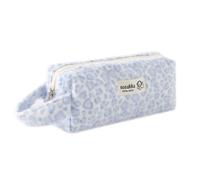 Grurun Plush Heart Pencil Case Large Capacity Pencil Pouch Soft Fluffy Pen Bag Cosmetic Makeup Bag Cute Stationery Organizer Gift for Girls Students (Blue)