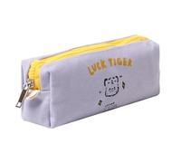 Grurun Solid Color Pencil Case Cute Aesthetic Student Pen Case Pouch Women Girls Cosmetic Bag Make Up Purse (Tiger Purple)