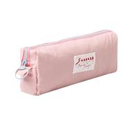 Grurun Solid Color Pencil Case Cute Aesthetic Student Pen Case Pouch Women Girls Cosmetic Bag Make Up Purse (Pure Pink)