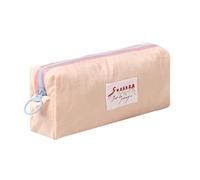 Grurun Solid Color Pencil Case Cute Aesthetic Student Pen Case Pouch Women Girls Cosmetic Bag Make Up Purse (Pure Khaki)