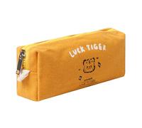 Grurun Solid Color Pencil Case Cute Aesthetic Student Pen Case Pouch Women Girls Cosmetic Bag Make Up Purse (Tiger Orange)