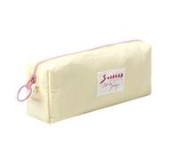 Grurun Solid Color Pencil Case Cute Aesthetic Student Pen Case Pouch Women Girls Cosmetic Bag Make Up Purse (Pure Yellow)