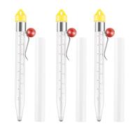 Grusce 3Pcs Candy Thermometer Instant Read Thermometer with Saucepan Clip, Glass Deep Fry Thermometer Temperature Resistant Multipurpose Food Thermometer for Candy Syrup Jam Sugar Deep Fry