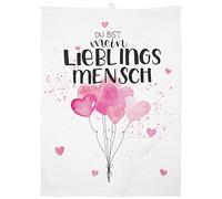GRUSS & CO 47104 Tea Towel with Hearts Design Cotton 60 cm x 45 cm Pink, Multicoloured
