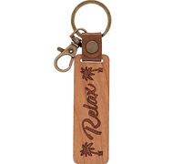 GRUSS & CO 48333 Wooden Relax Keyring with Lobster Claw Lobster Claw Pendant Cherry Wood with Engraving