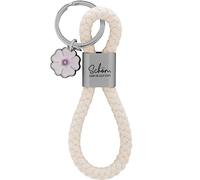 GRUSS & CO Key Ring Loop Motif Gibt | Pendant Consisting of a Braided Loop, with Motif Print Schön, dass es dich gibt with Flower Charm | 48365
