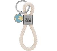 GRUSS & CO Key Ring Loop Motif Worlds | Pendant Consisting of a Braided Loop, with Globe Print | 48354