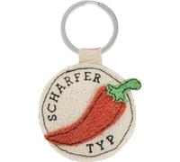 GRUSS & CO Key Ring with Sharp Type Motif | Pendant with Embroidered Lettering, Made of Pineapple Leaf Fibres, Size with Key Ring 9 cm | Gift, Birthday | 74351