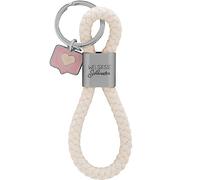 GRUSS & CO Keyring Loop Motif Sister | Pendant Consisting of a Braided Loop with Motif Print World Best Sister with Speech Bubble Charm | 48363