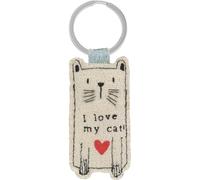 GRUSS & CO Keyring with Cat Motif, Pendant Made of Pineapple Fibres, Figural, with Key Ring, Funny Gift, Sustainable, 74362