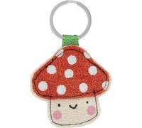 GRUSS & CO Keyring with lucky charm motif, pendant with embroidered lettering, made of pineapple leaf fibres, size with key ring 10 cm, gift, birthday, 74371