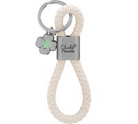 GRUSS & CO Loop Key Ring Pendant Consisting of a Braided Loop with Motif Print and Charm, multicoloured, 12 cm, Motif lucky charm