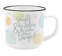 GRUSS & CO Mug Enjoy | Bone China Porcelain Enamel Look 35 unny Gift for Easter Nest | 73932