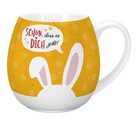 GRUSS & CO Mug with German Text Schön, DASS ES Dich gibt [German Language] | Bulbous Mug, New Bon China, 45 cl | Gift Easter, Easter Breakfast | 47354