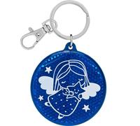 GRUSS & CO Reflector Angel Motif, Round Pendant with Key Ring and Lobster Clasp, Key Ring on Headercard, Reflector Pendant, Children's Birthday, Gift, Start of School, 70156