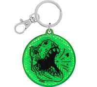 GRUSS & CO Reflector Pendant, Dinosaur Motif, Keychain, Children's Gift, 11.5 x 5.5 cm, Green