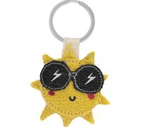 GRUSS & CO Sun Keychain | Figurative Pineapple Fiber Pendant with Key Ring | Fun Durable Gift | 74355