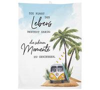 GRUSS & CO Tea Towel with "Moments" Motif | Cotton, 60 cm x 45 cm, Coloured Motif Print | Gift, Kitchen, Cooking, Barbecue, 47107