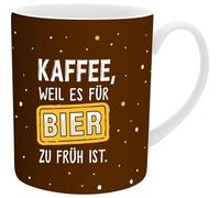 GRUSS & CO XL Mug with German Text Zu früh | Large Porcelain Mug, XL Jumbo Mug, 60 cl, Mug with Saying | Gift, Men's Gift | 74135