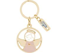 GRUSS & CO Your guardian angel key ring, figural pendant with key ring, zinc alloy, length 8.1 cm, lucky charm, Christmas, New Year's Eve, 74416, multicoloured, standard size, Motif Dein Schutzengel