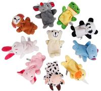 Gruvox 10 Pcs Animal Finger Puppets for Toddlers - Mini Hands Novelty Gifts, Christmas Doll Props, Hand Puppets Party Favors for Shows