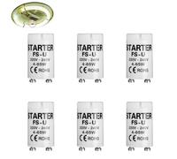 Gruvox 6PCS Fluorescent Light Starter 4-65w/220-240V for T8/T12 Tubes, Suitable for LED Strip and Fluorescent Lamps (Energy Class G)