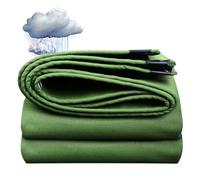 Gruytoie Canvas Tarp 1x3.5m/3.3x11.5ft, 0.6mm/24mil Canvas Tarpaulin Heavy Duty Water Resistant with Reinforced Grommets, Green Tarpaulin Cloth Covers for Outdoor and Indoor Use
