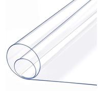 Gruytoie Clear PVC Table Cover Protector 80x135cm, Water Resistant Plastic Rectangular Desk Pad, Wipeable Table Cover, Stain Resistant, Anti-Scratch, Washable, Heat Resistant, for Kitchen