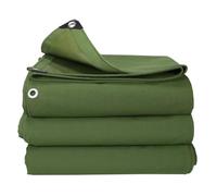 Gruytoie Heavy Duty Canvas Tarp 1x3.5m/3.3x11.5ft, Water-Resistant Canvas Tarp with Grommets, Tear Resistant, Waterproof Multipurpose Protective Green Cover for Camping, Tent, Car