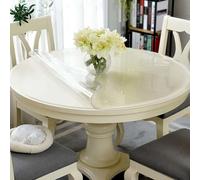 Gruytoie Table Cloth Waterproof Clear 110cm/43in, Round PVC Plastic Table Cover Protector, Transparent Table Protector Mat Stain-Resistant, Wipeable Clean Table Cloth Cover, for Home Kitchen