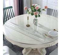 Gruytoie Transparent Table Protector 65cm/26in, Clear Plastic Tablecloth Round, Transparent Waterproof Tablecloth Cover Protector, PVC Soft Glass Table Cover Protector, for Home Dining Room