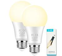 GRV 12W AC100-240V A60 Smart Light Bulbs with a 2.4GHz Remote Control,Color Changing Led Bulb,Stepless Dimmable 3000-6500K,100W Incandescent Lamp Equivalent,1000LM CRI>80,E27 Base,2 Bulb & Remote