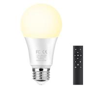 GRV 12W AC100-240V A60 Smart Light Bulbs with a 2.4GHz Remote Control,Color Changing Led Bulb,Stepless Dimmable 3000-6500K,100W Incandescent Lamp Equivalent,1000LM CRI>80,E27 Base,1 Bulb & Remote