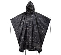 GRVCN Military Rain Poncho, Camouflage Raincoat Outdoor Waterproof Lightweight