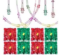GRVICH 8Pcs Christmas Ceiling Decorations, 9ft Christmas Foil Garland, Square, Red, Green, Gold, Purple, Blue
