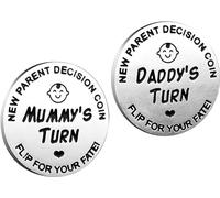 GRVICH Funny Decision Coin for New Parents, Stainless Steel Commemorative Coins, New Parents Decision Coin, Flip Coin Decision, Funny,Birthday,Anniversary,Stainless Steel (Silver)